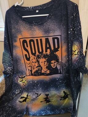 SQUAD Graphic Halloween Pullover in Black and Orange